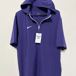 Nike Men's M Short-Sleeve Woven Coach Jacket Purple White FJ9548-513