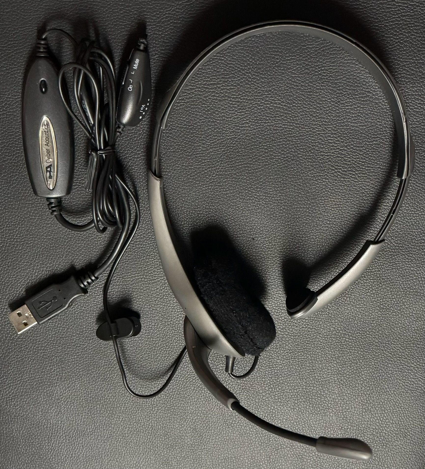 🎧🎤 Cyber Acoustics Headset/Headphones with Adjustable Microphone, Volume/Mute Control (new)