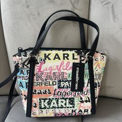 Karl Lagerfeld Paris Logo Explosion Iris Tote Women Totes