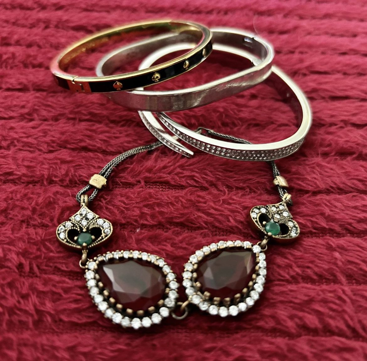 Bracelets- Kate Spade, Michael Kors, Vintage, Silver, $20 for the lot