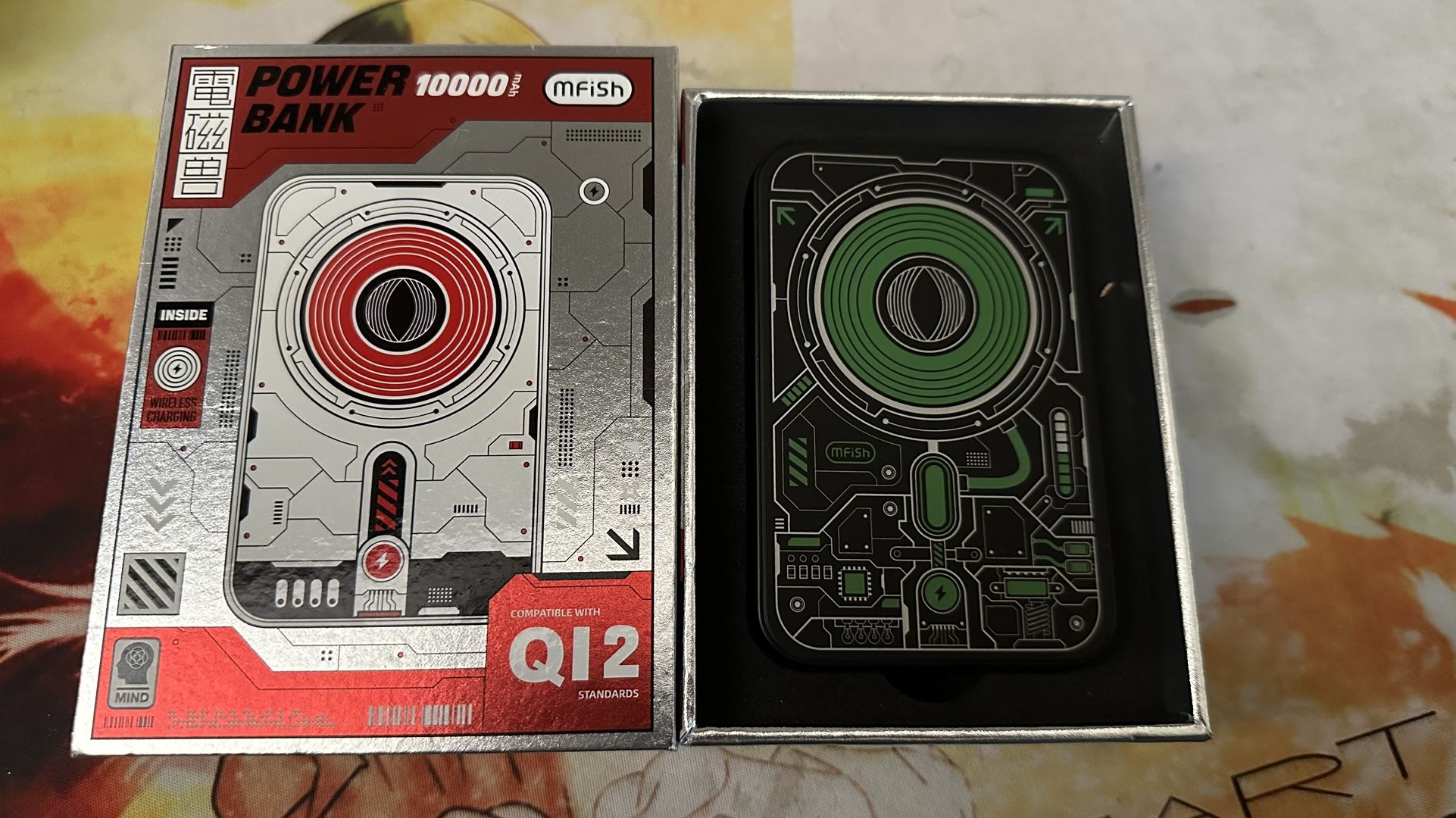 mfish E-Monster 10000 mAh 3-in-1 Foldable Wireless Power Bank,20W USB-C Power