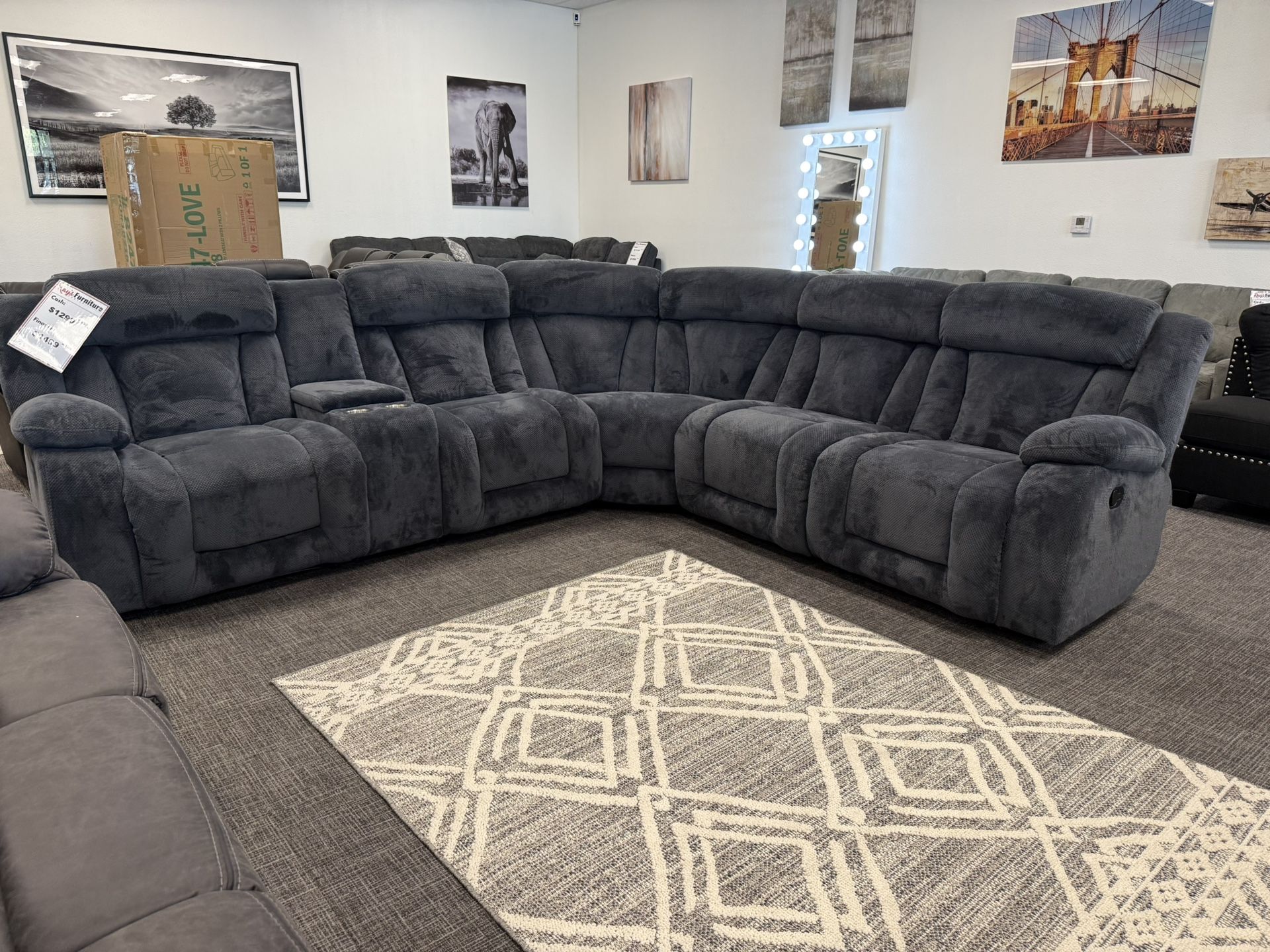 ποΈ Gray Plush Reclining Sectional β $1299!