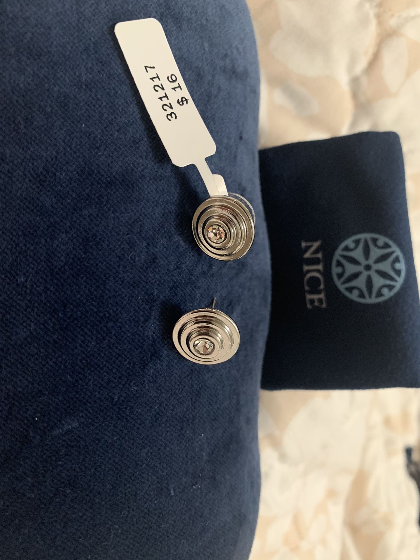 Nice And Bella Rhodium Earrings