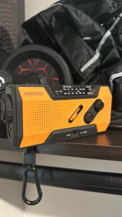 FosPower NOAA Emergency Weather Radio A1 7400mWh Portable Power Bank, AM/FM, USB/Solar/Hand Crank Charging, Battery Operated, SOS Alarm & Flashlight f
