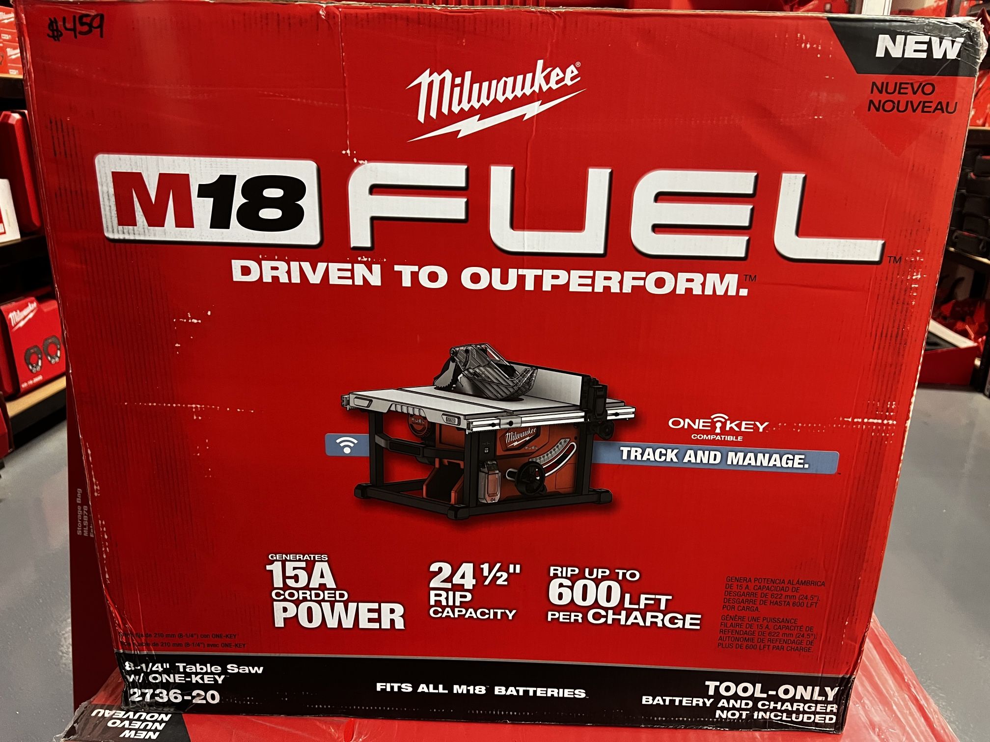 Milwaukee M18 Fuel 8-1/4” Table Saw W One Key Tool Only