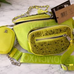 Steve Madden Bedazzled Green Fanny 