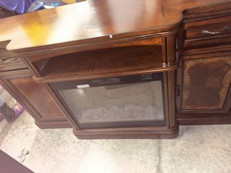 Cherrywood Fireplace Tv Stand 