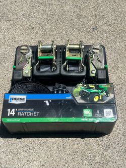 NEW-REESE 4 PACK RATCHET SET 14' WITH A 3000 LB. BREAK STRENGTH