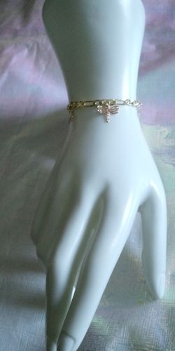 3- tone adjustable Dragonfly bracelet in gold plated