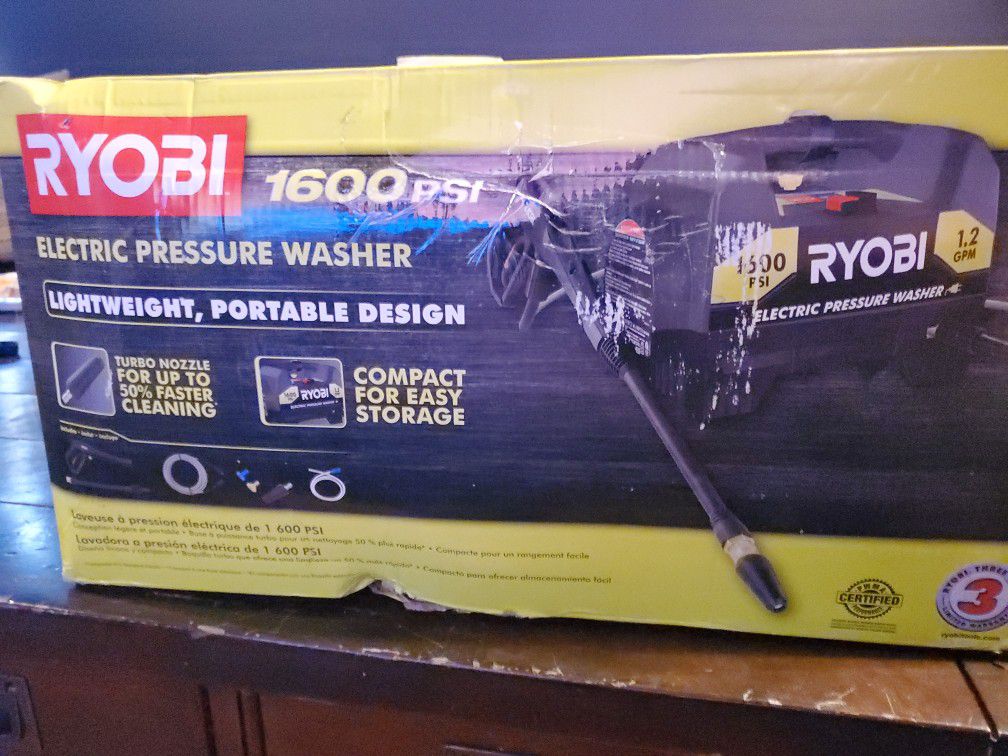 New ryobi pressure washer 1600 psi