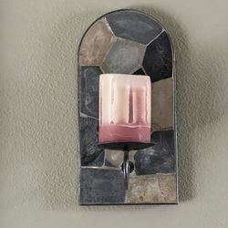 2 Pier One 12” Iron & Slate Wall sconces & Candles
