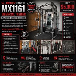 Bodykore Commercial Gym Equipment Exercise Fitness MX1161 Functional Trainer Smith Machine Weight