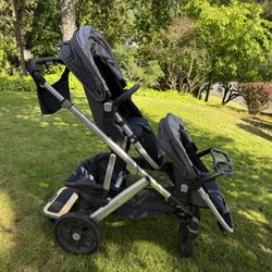 Uppababy Vista Double Stroller With All Attachments Included 