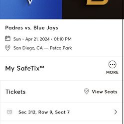 Padres Vs Blue Jay Tickets 