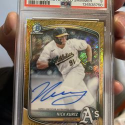 2025 Bowman Chrome True Gold Shimmer Auto Nick Kurtz /50