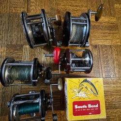 5 Vintage Salt Water Ocean Fishing Reels Penn +1 South Bend Fly Reel