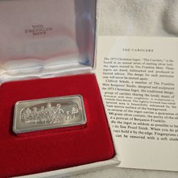 #407 Vintage Franklin Mint 2 Solid Silver 1973 Ingot