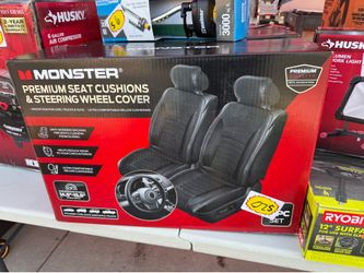Monster Premium Seat Cushions & Steering Wheel Cover Set