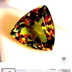 13 Ct. Certified Natural Color Alexandrite Trillion Cut 