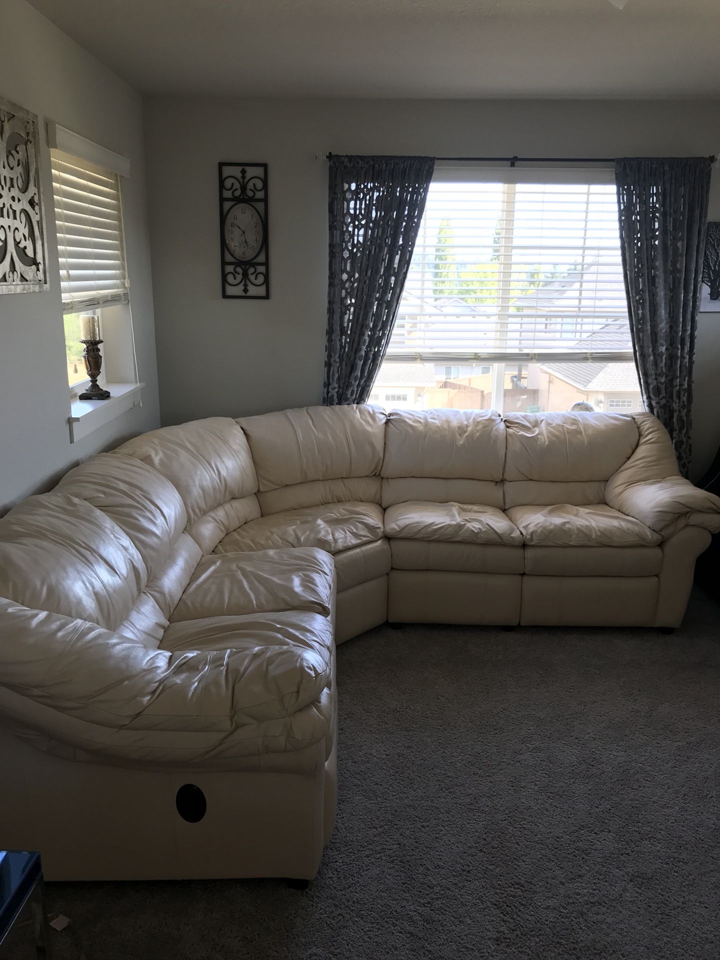 Large Leather White Couches