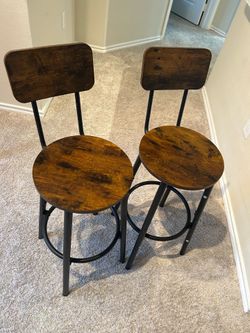 2 Rustic Bar Stools