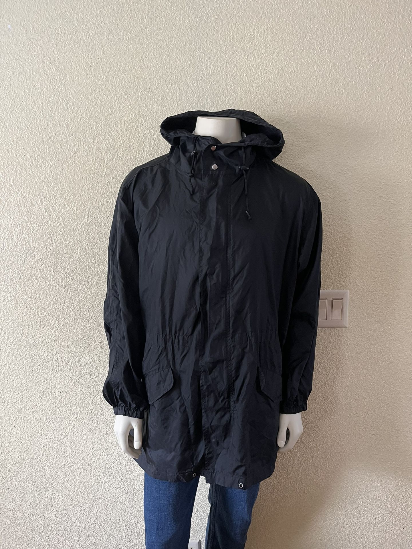 Gap Medium Black Windbreaker Hooded Jacket