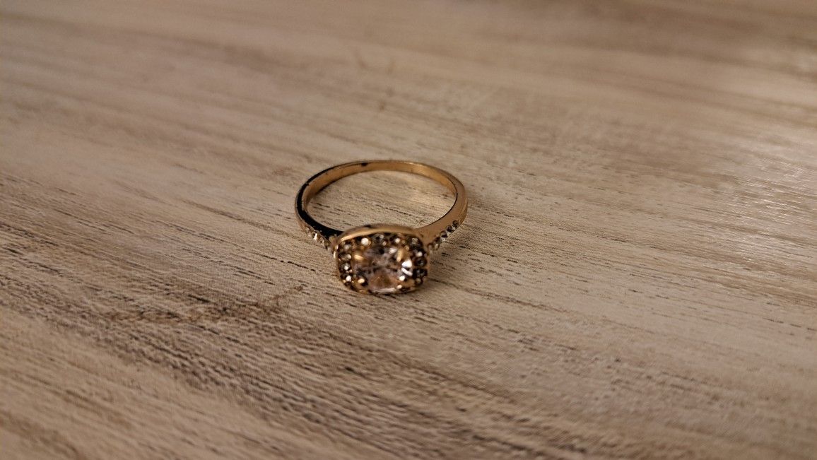 Rose or Gold  gold filled 2pc engagement ring sz 9, 10