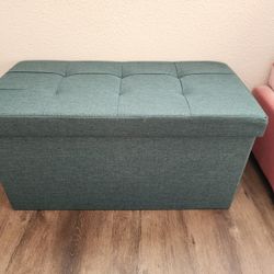 43" Light Gray Folding Storage Ottoman Bench