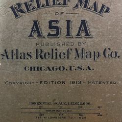 1913 Rare map of ASIA 
