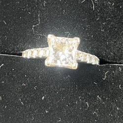 2.09 Carats Lab Diamond Ring Princess Cut  