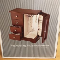 Mini Jewelry Box Cabinet Armoire 