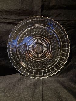 Sunflower design, footed cake plate- vintage