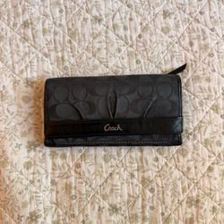 Vintage Coach black monogram leather wallet