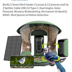 Birdfy 2 Smart Bird Feeder with Solar Panel & 2 Cameras