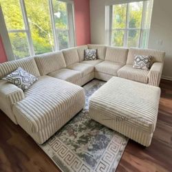 Color Options U Shaped Modular Pull Out Sleeper Sectional Couch 🌟 Color Options ❤️ Fast Delivery 