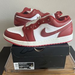 Men’s Air Jordan Retro 1 Low White/Dune Red 10.5M/12W