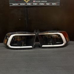 2009 - 2018 Dodge RAM Headlights Black LED NEW