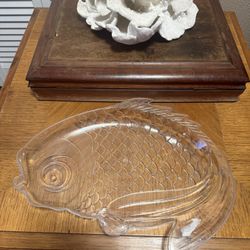 Lot Of 7 New Koi Goldfish Clear Serving Platters