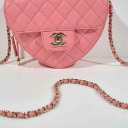 Chanel Large Heart Quilted Flap Chain Shoulder Crossbody Bag 