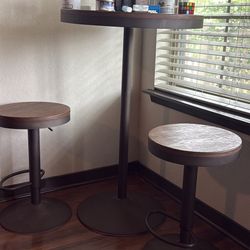 Bar Pub Table And Two Stools 