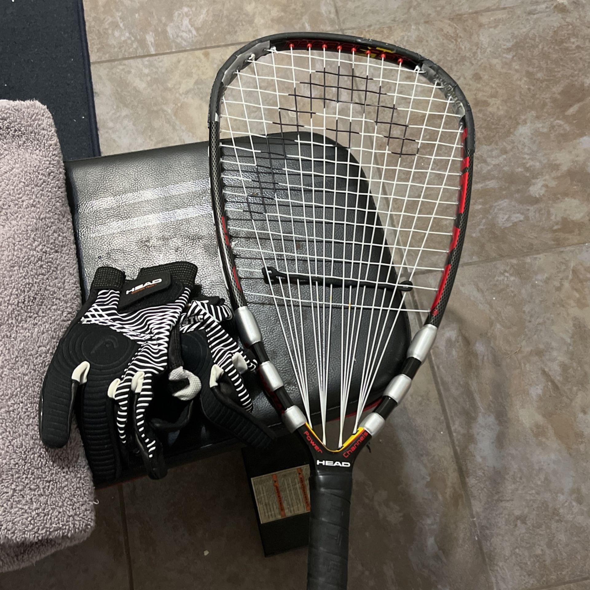 Racket ball Racket And Gloves XL Like New