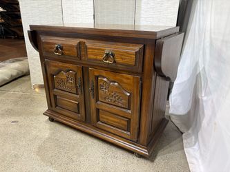 THOMASVILLE Solid Wood Buffet Cart on Wheels