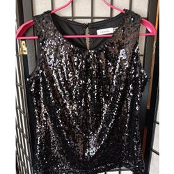 KALVAN KLEIN Sleeveless Spangle Top