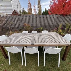 Outdoor Patio Dining Table Plus 8 Chairs 
