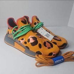Adidas NMD Human Race Pharrell Shoes Mens Size 10 Animal Print Pulse Amber
