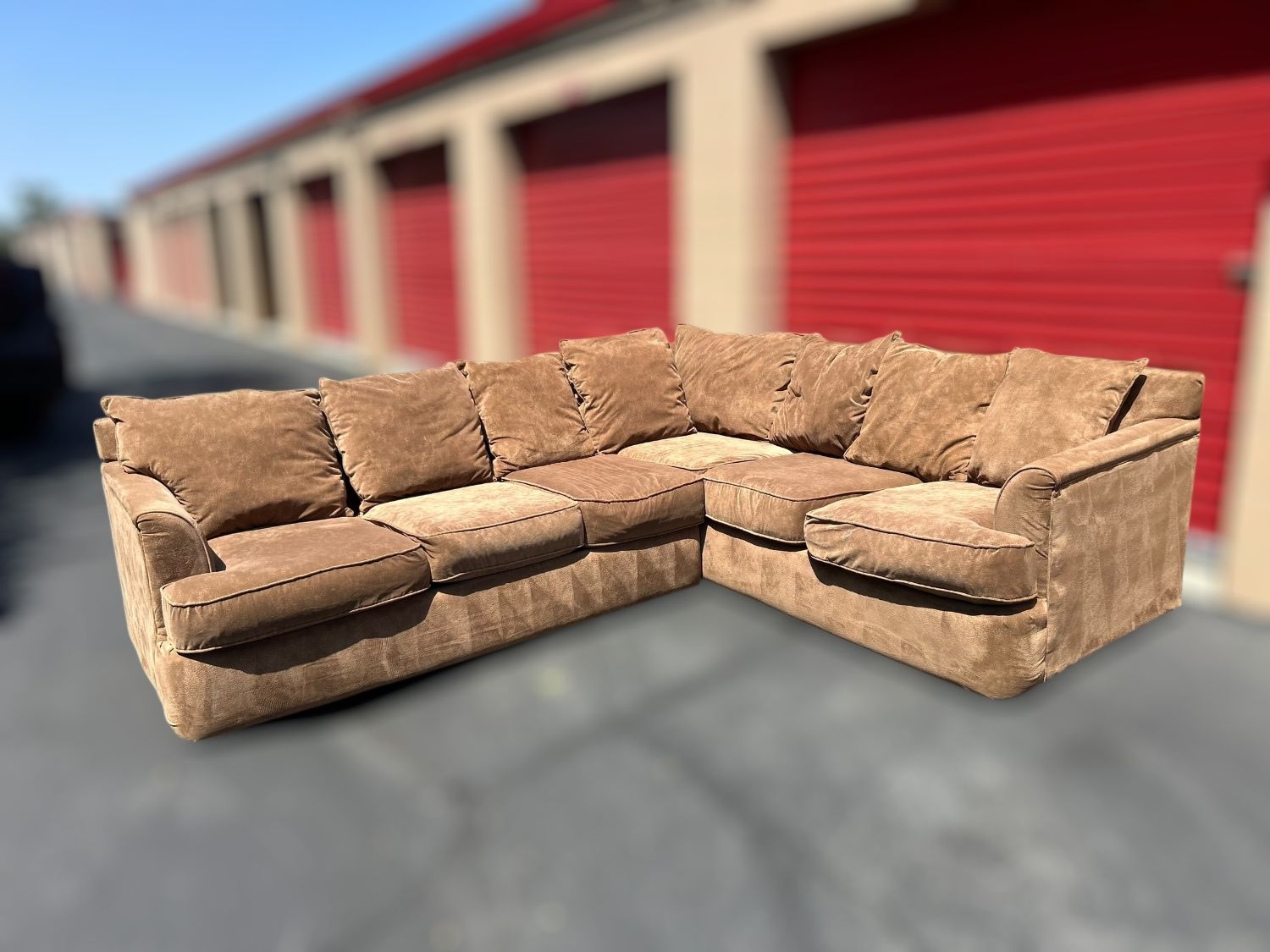 Delivery Available Brown L shape sectional sofa couch