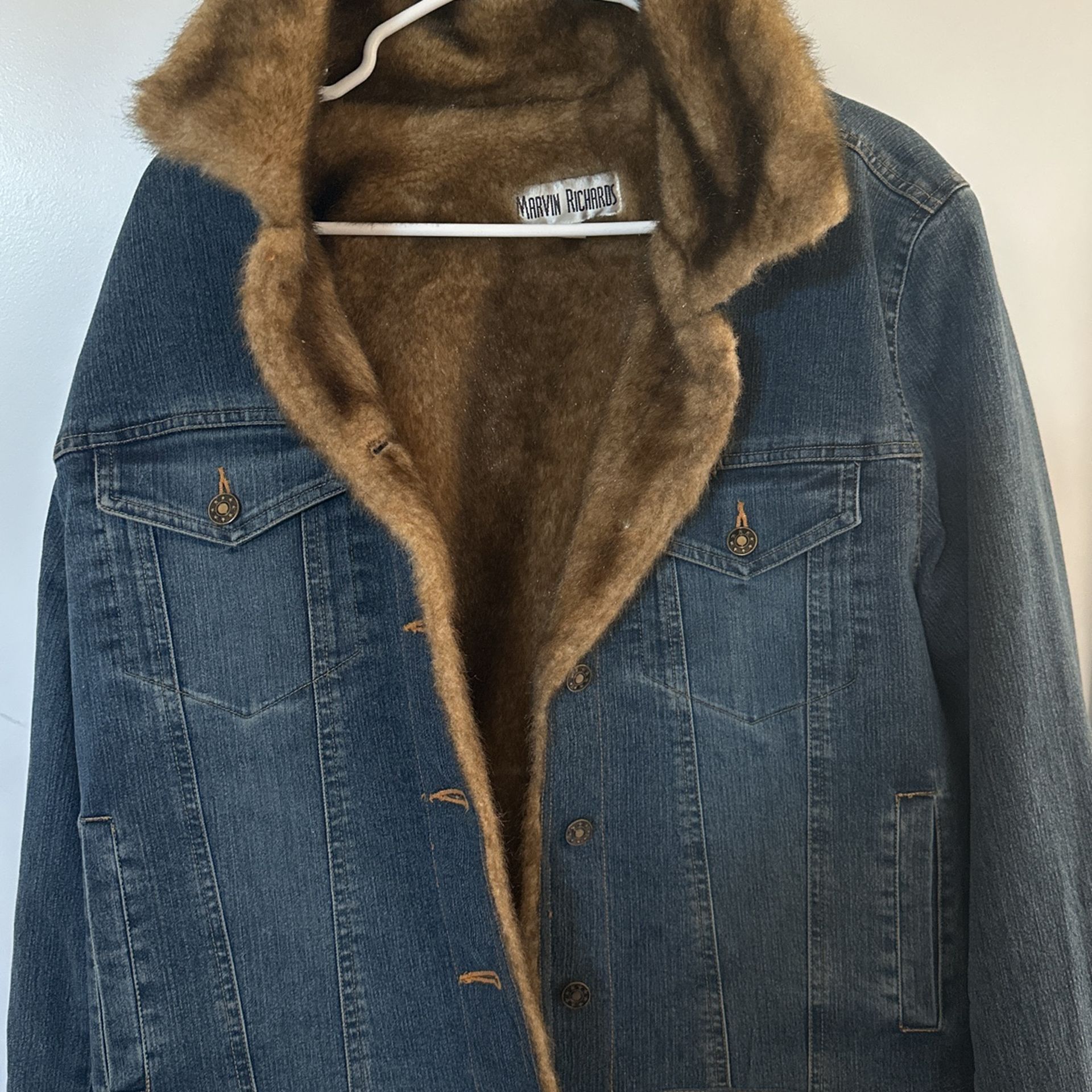 Marvin Richards Faux Fur Jeans Jacket