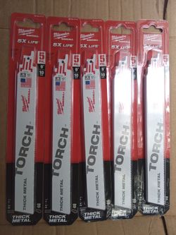 Milwaukee 9 in. 10 TPI TORCH Thick Metal Cutting SAWZALL Reciprocating Saw Blades (5-Pack)