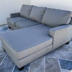 FREE DELIVERY || Small Grey Polyester Sectional Sofa || FREE INSTALL
