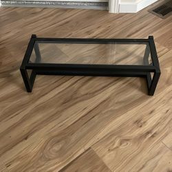 Black Metal And Glass Little Bathroom Shelf